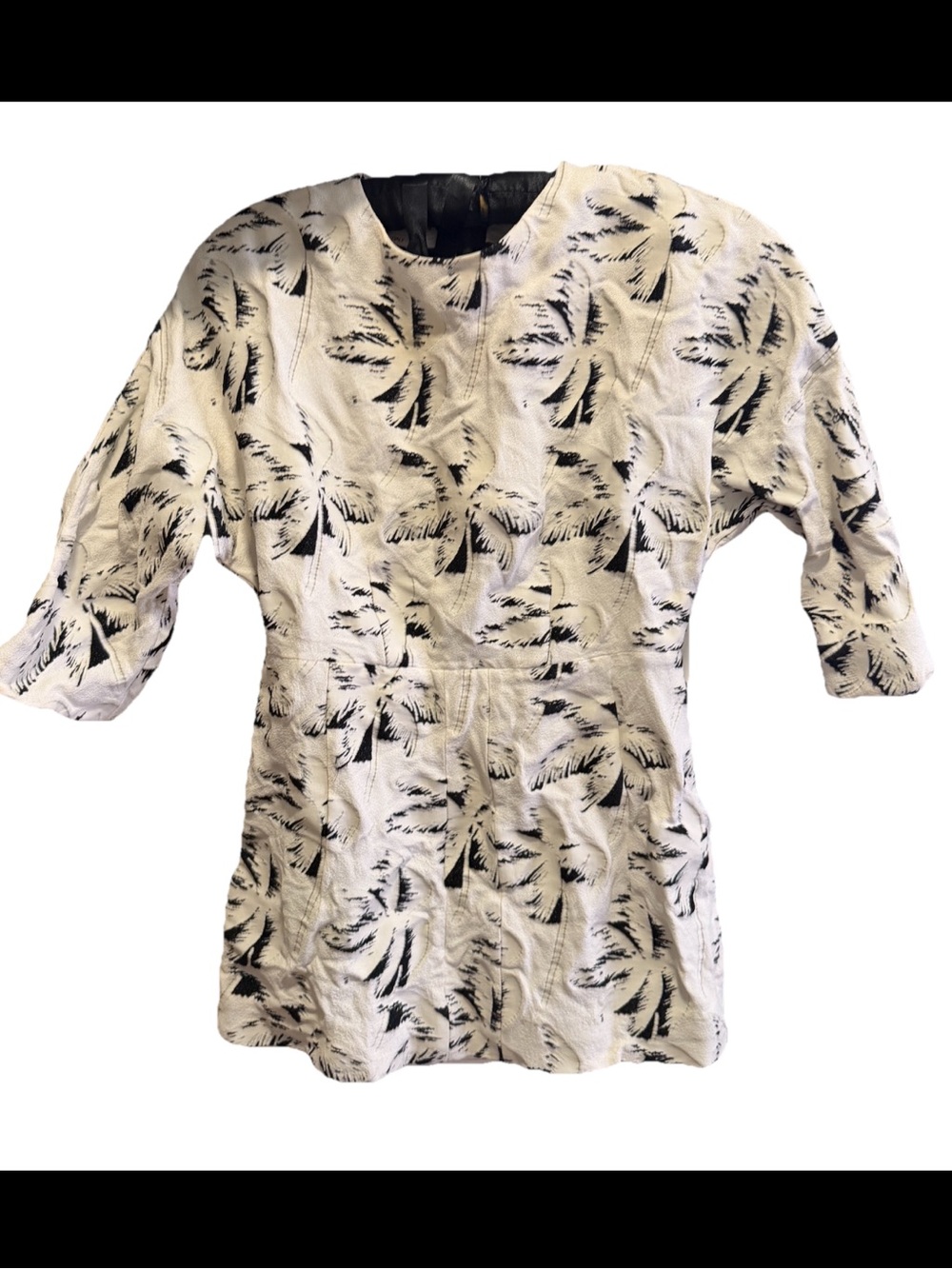 Marni Black and White Palm-Print Blouse
